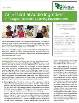 An Essential Audio Ingredient in Today’s Accessible Learning Environments