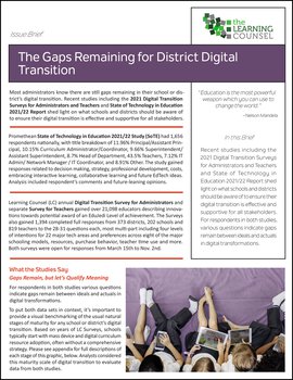 The Gaps Remaining for District Digital Transition
